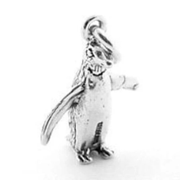 EMPEROR PENGUIN CHARM IN 3D STERLING SILVER. - Picture 1 of 1